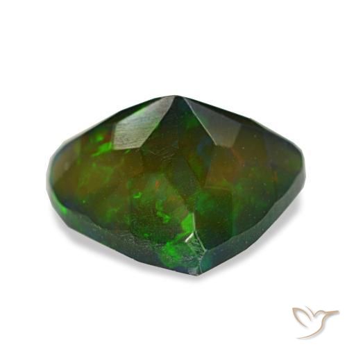 Opale noire multicolore naturelle trillion, 1,90 ct, translucide