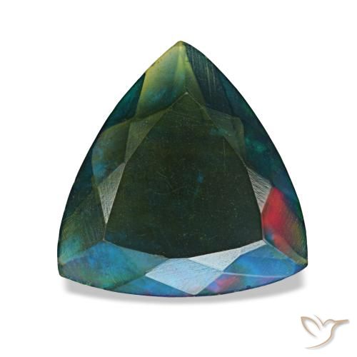 Opale noire multicolore de 1,56 ct, trillion, translucide