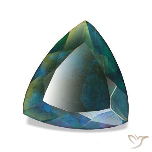 Opale noire multicolore naturelle trillion, 1,56 ct, translucide