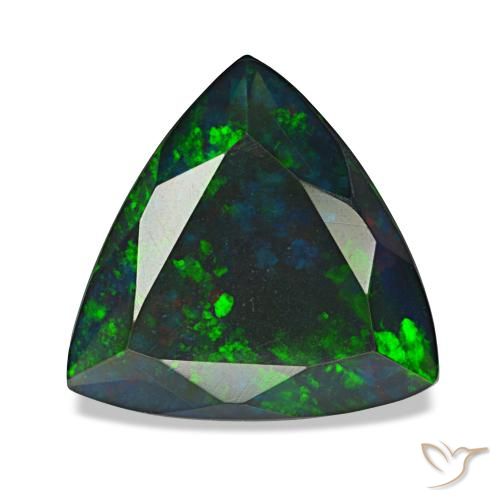 Opale noire multicolore naturelle trillion, 2,11 ct, translucide