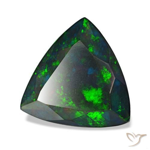 Opale noire multicolore naturelle trillion, 2,11 ct, translucide