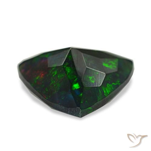 Opale noire multicolore naturelle trillion, 2,11 ct, translucide