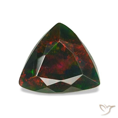 Opale noire multicolore naturelle trillion, 1,25 ct, opaque