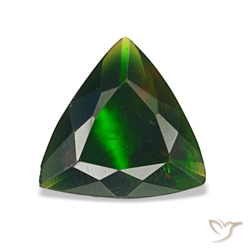 Opale noire multicolore naturelle trillion, 0,85 ct, opaque