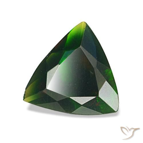 Opale noire multicolore naturelle trillion, 0,85 ct, opaque