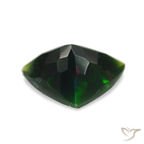 Opale noire multicolore naturelle trillion, 0,85 ct, opaque