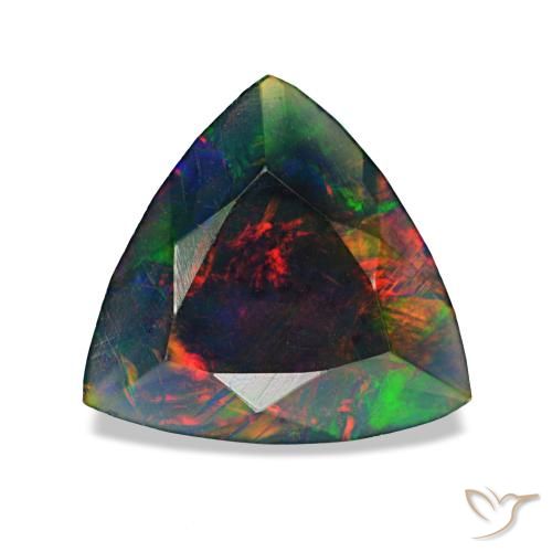 Opale noire multicolore de 1,22 ct, trillion, opaque