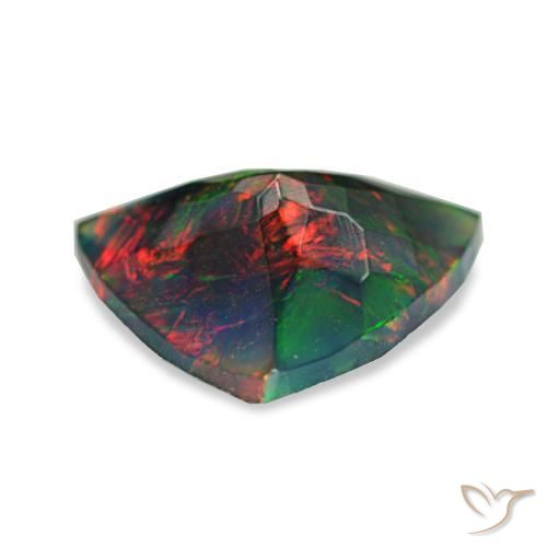 Opale noire multicolore naturelle trillion, 1,22 ct, opaque