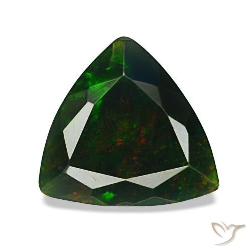 1.19ct Naturel Multicolore Opale noire, Trillion, Opaque, Photo A