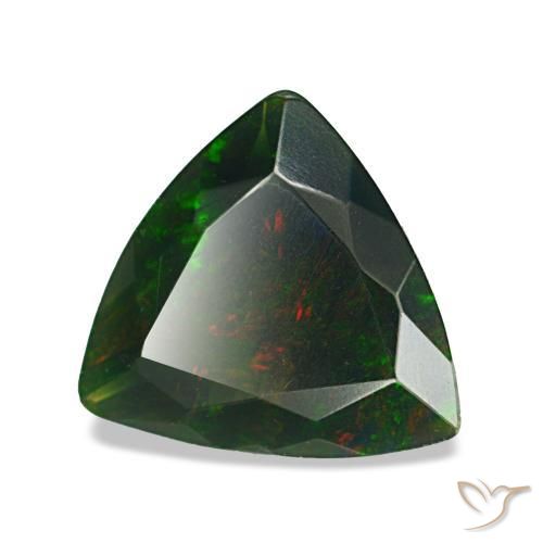 Opale noire multicolore naturelle trillion, 1,19 ct, opaque