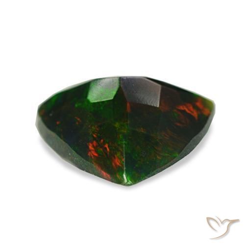 Opale noire multicolore naturelle trillion, 1,19 ct, opaque