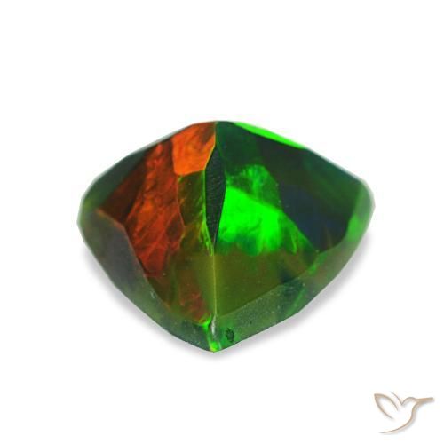 Opale noire multicolore naturelle trillion, 0,85 ct, opaque