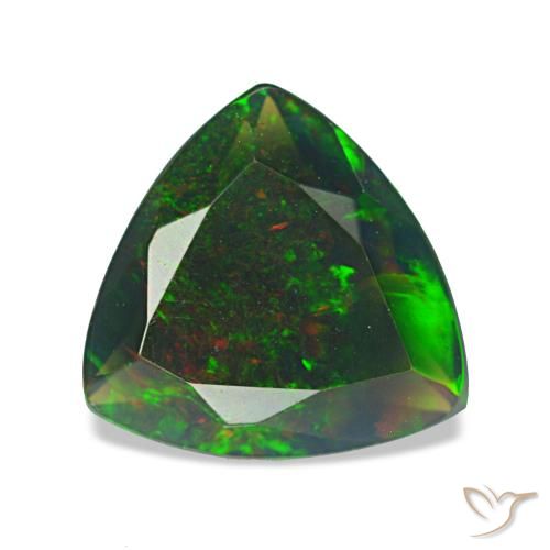 Opale noire multicolore naturelle trillion, 1,38 ct, opaque
