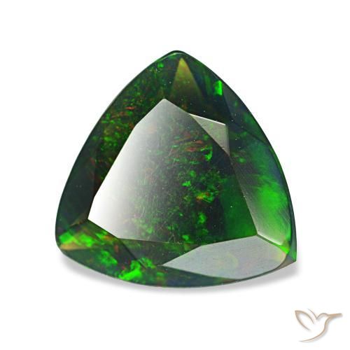 Opale noire multicolore naturelle trillion, 1,38 ct, opaque