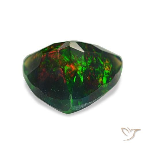 Opale noire multicolore naturelle trillion, 1,38 ct, opaque