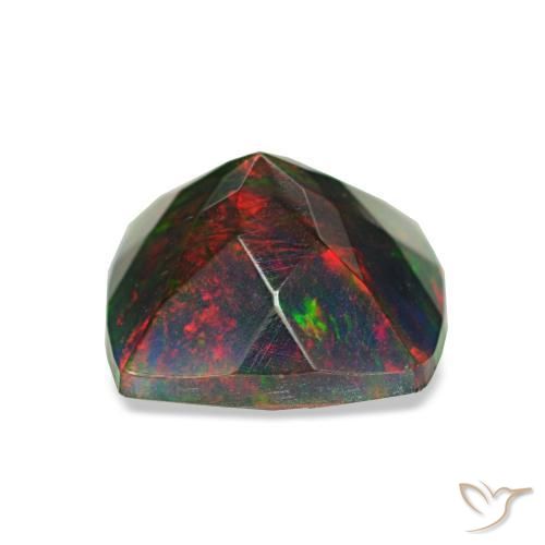 Opale noire multicolore naturelle coupe coussin, 1,45 ct, opaque