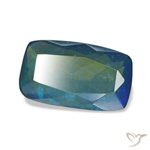 Opale noire multicolore naturelle coupe coussin, 1,29 ct, translucide