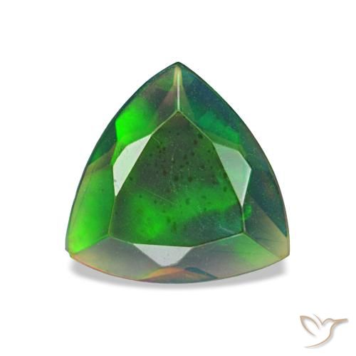 Opale noire multicolore naturelle trillion, 0,77 ct, translucide
