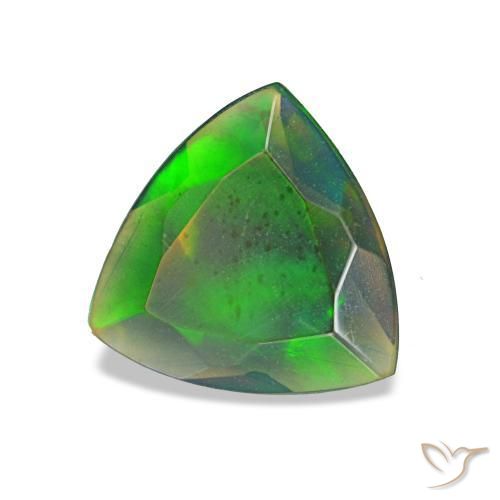 Opale noire multicolore naturelle trillion, 0,77 ct, translucide