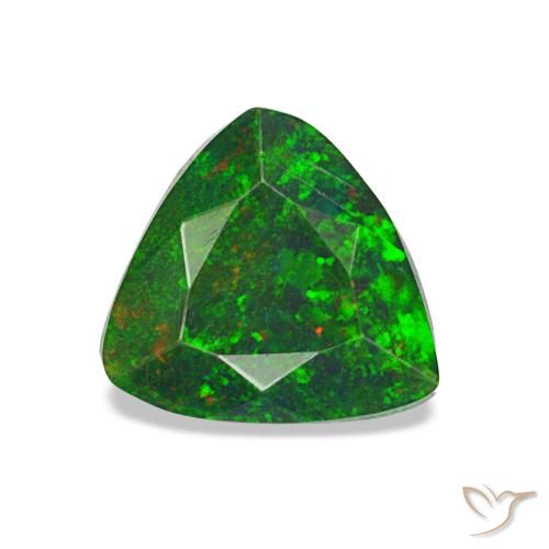 Opale noire multicolore naturelle trillion, 0,68 ct, opaque