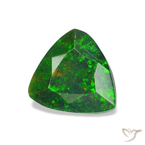 Opale noire multicolore naturelle trillion, 0,68 ct, opaque