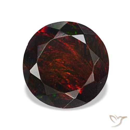 Opale noire multicolore naturelle coupe roude, 1,62 ct, opaque