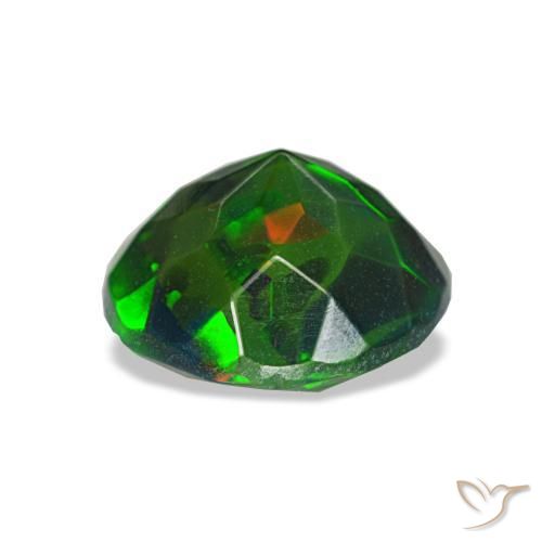 Opale noire multicolore naturelle coupe roude, 1,04 ct, opaque