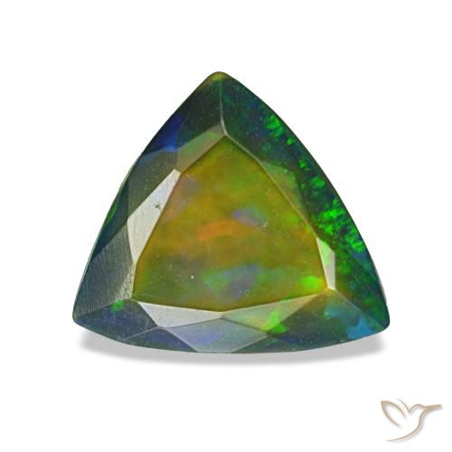 Opale noire multicolore de 1,35 ct, trillion, translucide