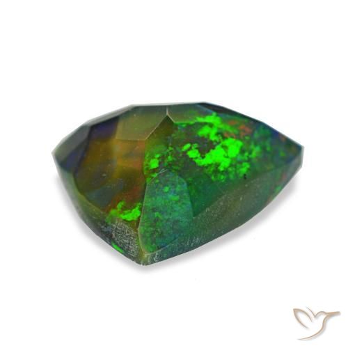 Opale noire multicolore naturelle trillion, 1,35 ct, translucide