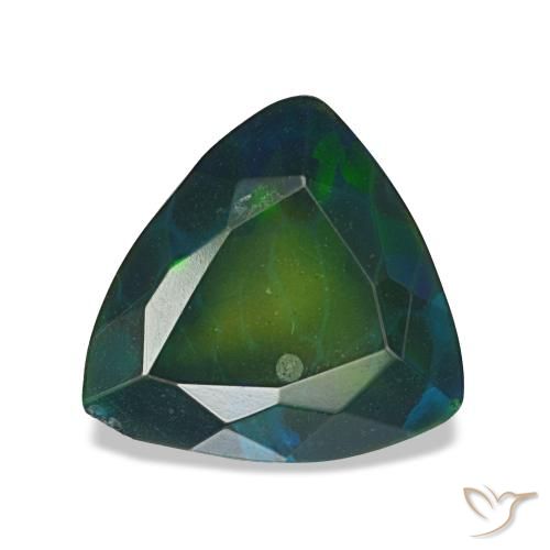 Opale noire multicolore naturelle trillion, 1,61 ct, translucide