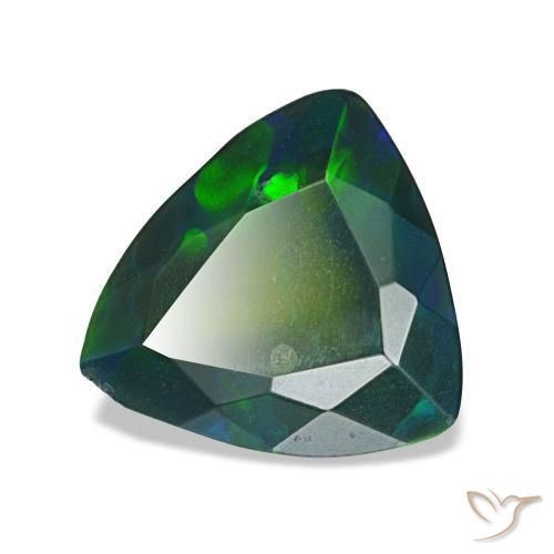 Opale noire multicolore naturelle trillion, 1,61 ct, translucide