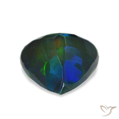 Opale noire multicolore naturelle trillion, 1,61 ct, translucide