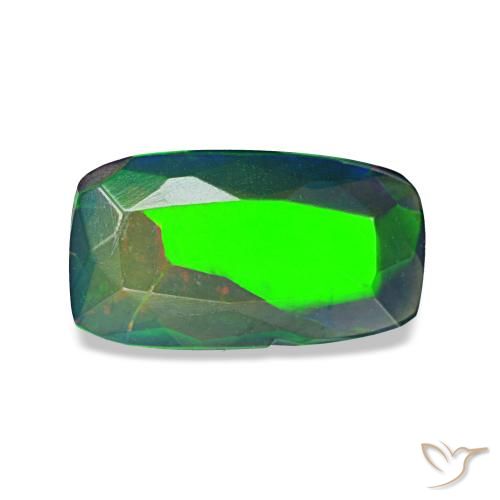 Opale noire multicolore de 0,93 ct, coussin, translucide