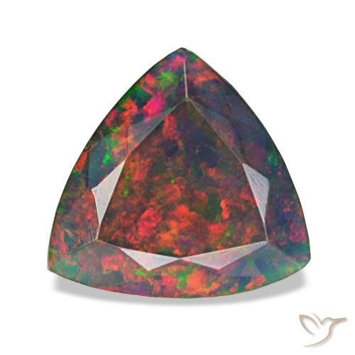 Opale noire multicolore de 2,72 ct, trillion, opaque