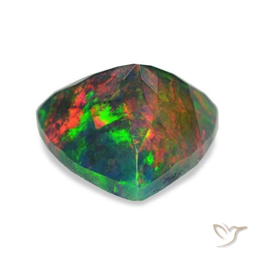 Opale noire multicolore naturelle trillion, 2,72 ct, opaque