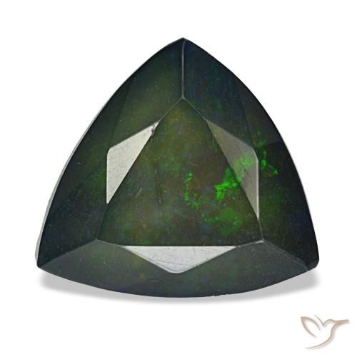 Opale noire multicolore naturelle trillion, 2,57 ct, opaque