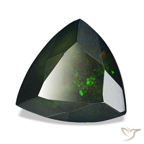 Opale noire multicolore naturelle trillion, 2,57 ct, opaque