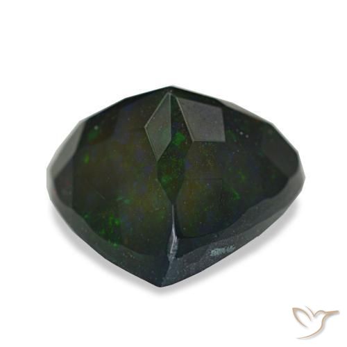 Opale noire multicolore naturelle trillion, 2,57 ct, opaque