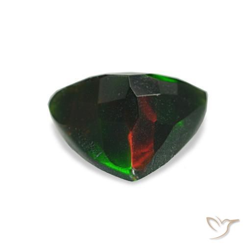 Opale noire multicolore naturelle trillion, 1,06 ct, opaque