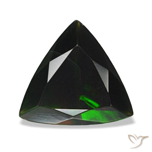 Opale noire multicolore naturelle trillion, 1,28 ct, opaque