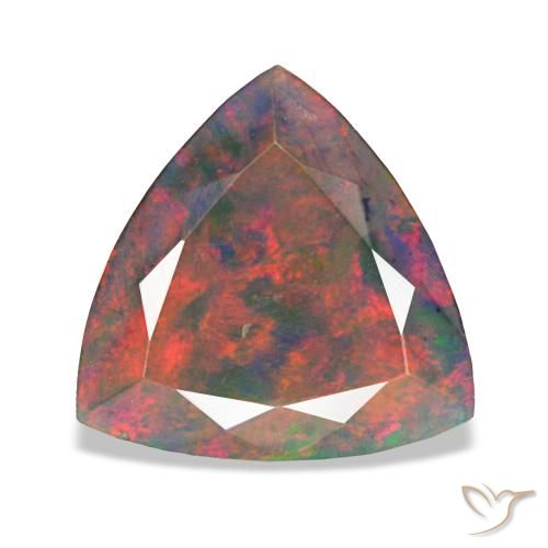 Opale noire multicolore de 1,94 ct, trillion, opaque