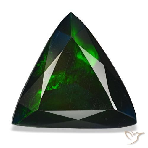 Opale noire multicolore naturelle trillion, 4,82 ct, opaque