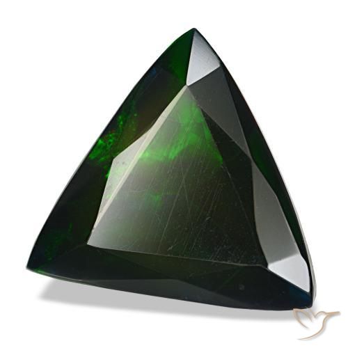 Opale noire multicolore naturelle trillion, 4,82 ct, opaque