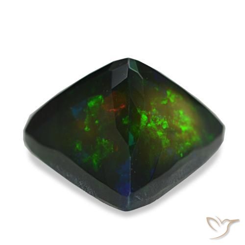 Opale noire multicolore naturelle trillion, 4,82 ct, opaque