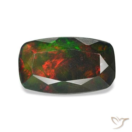 Opale noire multicolore naturelle coupe roude, 0,71 ct, opaque