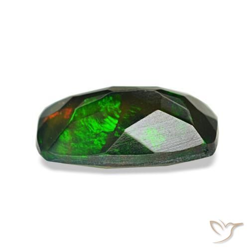 Opale noire multicolore naturelle coupe roude, 0,71 ct, opaque