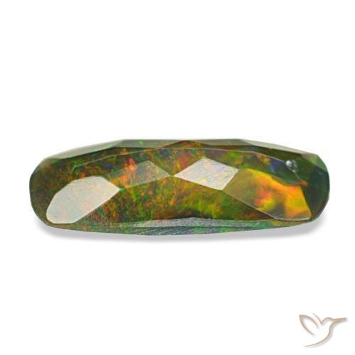 Opale noire multicolore naturelle coupe coussin, 1,12 ct, translucide
