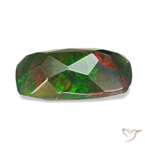Opale noire multicolore naturelle coupe coussin, 1,21 ct, translucide