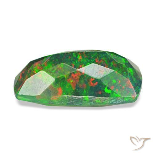 Opale noire multicolore naturelle coupe coussin, 1,26 ct, translucide