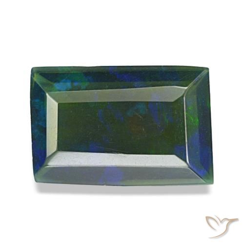 Opale noire multicolore de 1,49 ct, baguette, translucide